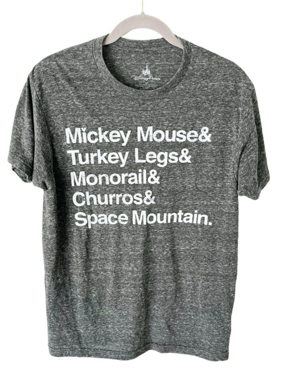 Disney‎ Parks Shirt Size Medium Mickey Mouse Turkey Legs Spellout Graphic Tee